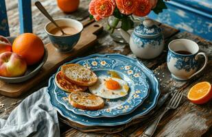 ai generiert gesund Frühstück zum ein Sommer- Frühstück foto