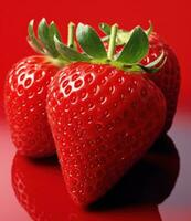 ai generiert frisch Erdbeeren mit Nein Pestizide foto