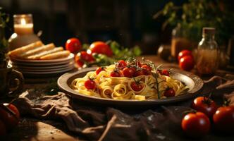 ai generiert Was Pasta schmeckt mögen foto