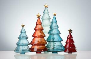 ai generiert das Wörter fröhlich Weihnachten Weihnachten Baum vereinbart worden im anders Farben sind Dinkel aus, foto