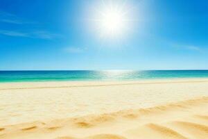 ai generiert Himmel und Sand von das Strand. Profi Foto