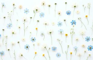 ai generiert wild Blumen isoliert Hintergrund auf Weiß foto