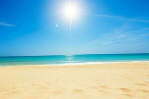 ai generiert Himmel und Sand von das Strand. Profi Foto