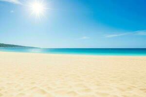 ai generiert Himmel und Sand von das Strand. Profi Foto