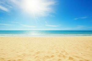 ai generiert Himmel und Sand von das Strand. Profi Foto