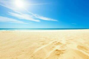 ai generiert Himmel und Sand von das Strand. Profi Foto