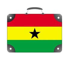 Flagge des Landes Ghana in Form eines Reisekoffers foto