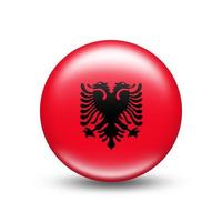 Albanien Landesflagge in Kugel mit Schatten foto