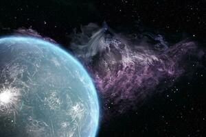 Star Raum mit Nebel Hallo res Hintergrund foto