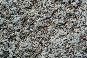 Oberfläche von grau verwittert Basalt Felsen foto