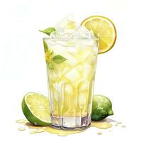 ai generiert Aquarell Jack Obst Sahne Limonade, japanisch Limonade. ai generiert foto