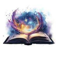 ai generiert Galaxis himmlisch Fantasie Buch Aquarell zum T-Shirt Design. ai generiert foto