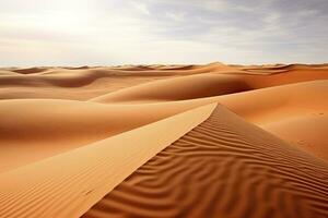 ai generiert rollen Orange Sand Dünen und Sand ripples.ai generiert. foto