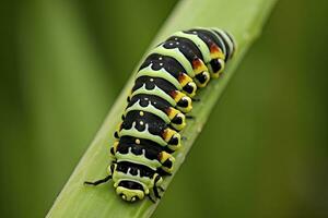 ai generiert Raupe Schwalbenschwanz Schmetterling. generiert ai. foto