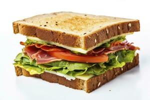 ai generiert Gourmet Sandwich isoliert auf Weiß Hintergrund. ai generiert foto