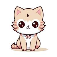 ai generiert süß kawaii Katze Clip Art Symbol Weiß Hintergrund. ai generiert foto