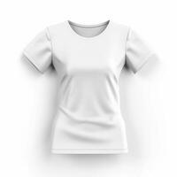 ai generiert leer Weiß T-Shirt Attrappe, Lehrmodell, Simulation Design, ai generiert. foto