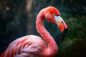 ai generiert schön Flamingo Vogel ai generiert foto