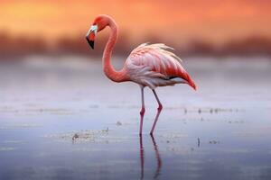 ai generiert schön Flamingo Vogel ai generiert foto