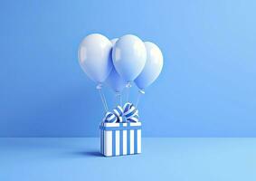 ai generiert Luftballons mit Geschenk Kasten. ai generiert foto