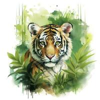 ai generiert Aquarell Tiger zum Kinder. ai generiert foto