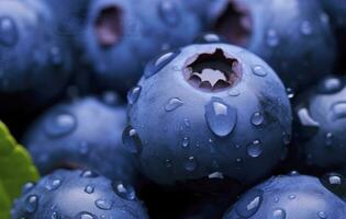 ai generiert nass Blaubeere Frucht. ai generiert foto