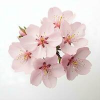 ai generiert Sakura Blumen isoliert auf Weiß Hintergrund foto