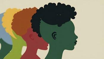 ai generiert Profilerstellung ein vielfältig ethnisch Gruppe von schwarz afrikanisch und afrikanisch amerikanisch Männer und Frauen, Umarmen Identität, rassistisch Gleichwertigkeit, und Gerechtigkeit im Gedenkfeier von 19. Juni Emanzipation. foto