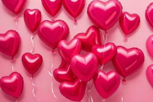 ai generiert Herz gestalten Luftballons. Valentinsgrüße Tag. Mutter Tag Jubiläum. Profi Foto