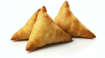 ai generiert lecker Samosa isoliert auf Weiß Hintergrund. ai generiert. foto