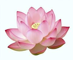 ai generiert Lotus Blume auf Weiß Hintergrund. ai generiert foto