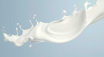 ai generiert Weiß Milch Spritzen isoliert auf Hintergrund, Flüssigkeit oder Joghurt Spritzen, 3d Illustration. generativ ai foto