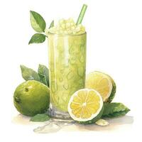 ai generiert Aquarell Jack Obst Sahne Limonade, japanisch Limonade. ai generiert foto