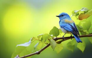 ai generiert süß wenig Vogel mit ein Natur Hintergrund. ai generiert. foto