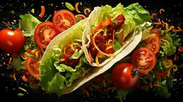 ai generiert Salsa Tomate Taco Essen foto