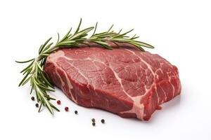 ai generiert Filet Steak Rindfleisch Fleisch isoliert auf Weiß Hintergrund. ai generiert foto