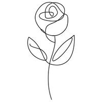 ai generiert minimal Grafik mit ein schwarz Linie, einer Rose foto