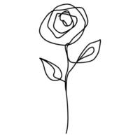 ai generiert minimal Grafik mit ein schwarz Linie, einer Rose foto