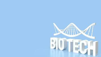 das Biotech und DNA zum sci oder Technologie Konzept 3d Rendern foto