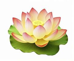 ai generiert Lotus Blume auf Weiß Hintergrund. ai generiert foto