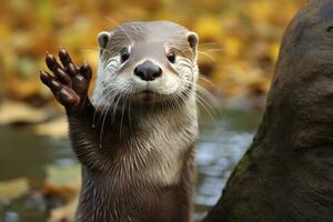 ai generiert Otter im das Wasser. ai generiert foto