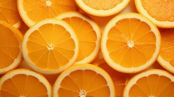 ai generiert Orange Scheiben Hintergrund. frisch, gesund, gesund Leben, Obst foto