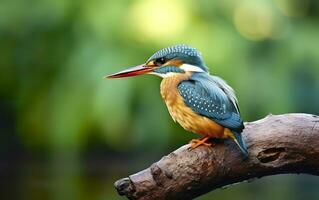 ai generiert das verbreitet Eisvogel Feuchtgebiete Vogel farbig Gefieder von anders Vögel. generativ ai foto