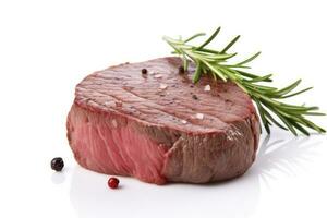 ai generiert Filet Steak Rindfleisch Fleisch isoliert auf Weiß Hintergrund. ai generiert foto
