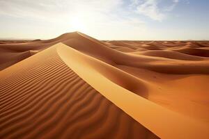 ai generiert rollen Orange Sand Dünen und Sand ripples.ai generiert. foto