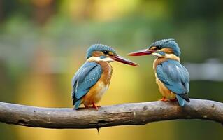 ai generiert das verbreitet Eisvogel Feuchtgebiete Vogel farbig Gefieder von anders Vögel. generativ ai foto