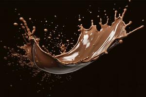 ai generiert Spritzen von Schokolade oder Kakao. generativ ai foto