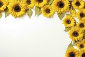 ai generiert Sonnenblume Hintergrund mit Kopieren Form. ai generiert foto
