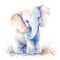 ai generiert Aquarell Baby Elefant. ai generiert foto