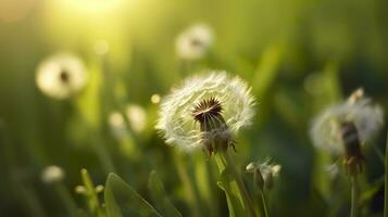 ai generiert das Grün Frühling Morgen. generativ ai foto